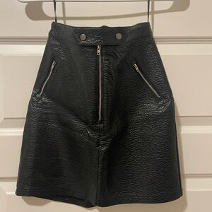 Goldie Black Leather Skirt